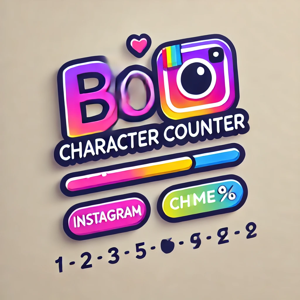 Logo for Instagram Bio Character Counter Tool, featuring character counter symbol in Instagram theme colors